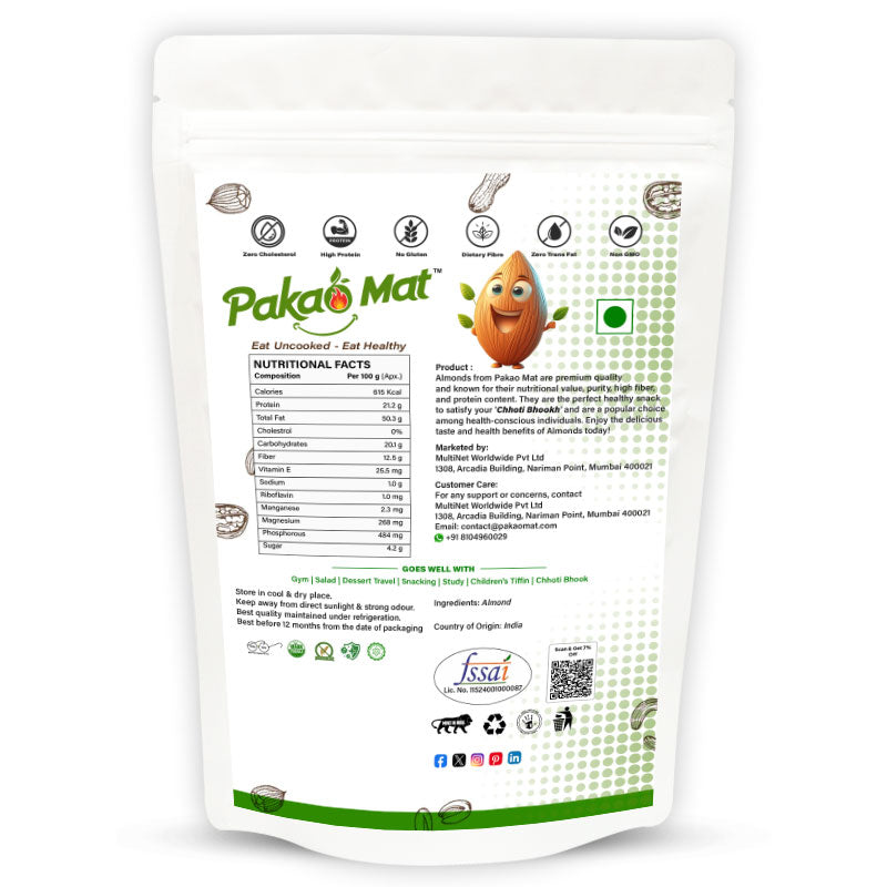 Pakaomat Daily Delight Almonds (Badam): Nutritious Everyday Munch