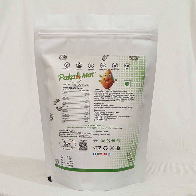 Pakaomat Daily Delight Almonds (Badam): Nutritious Everyday Munch