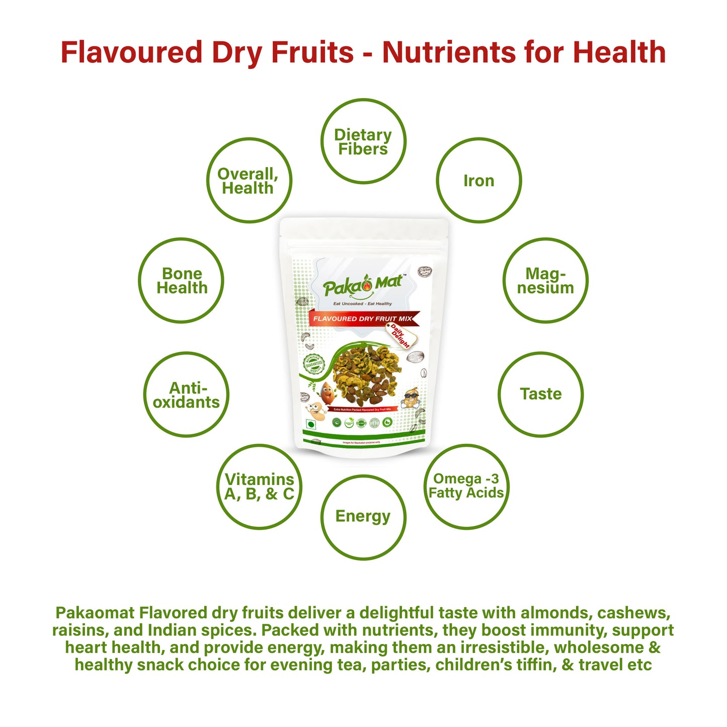 Pakaomat Flavored Dry Fruit Mix - Daily Delight