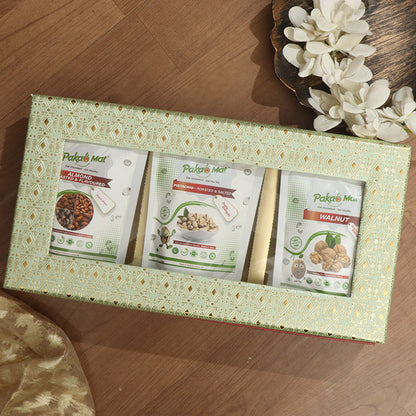 Roasted And Flavored Almond + Pistachio + Walnuts (Akhrot) ( 100 gm Each )